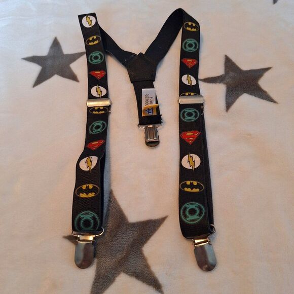 Justice League Infant Toddler Adjustable‎ Suspenders DC Comics WB - Picture 1 of 4